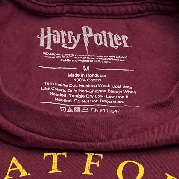 Harry Potter Platform 9 ¾ Hogwarts Express T-Shirt - Maroon - Size M - Movie Tee - Picture 3 of 7